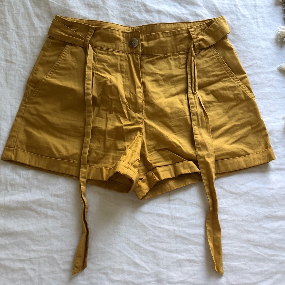 yellow tie shorts